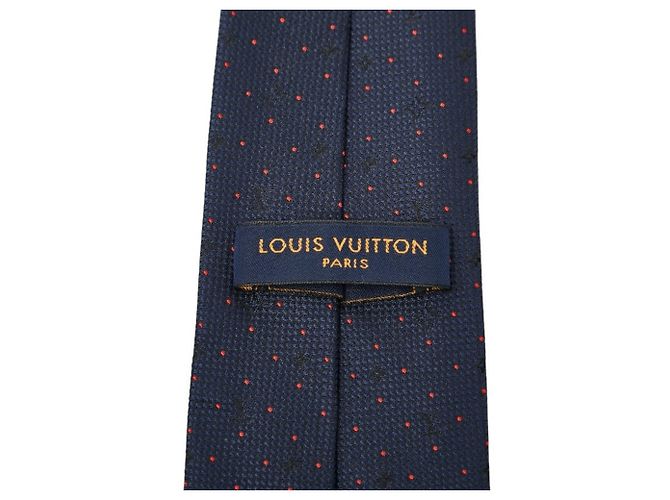 Louis Vuitton Monogram Dot Dual Tie Navy Red Silk Men's LOUIS VUITTON - view 3