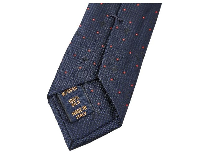 Louis Vuitton Monogram Dot Dual Tie Navy Red Silk Men's LOUIS VUITTON - view 4