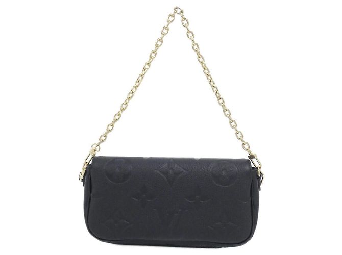 Borsa a Spalla Louis Vuitton Monogram Empreinte Wallet on Chain Ivy Nero - vista 2
