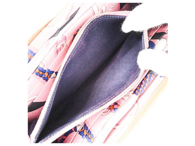 Hermès HERMES Azap Long Portafoglio in Seta, Seta Epsom, Oro e Rosa, Donna - vista 9