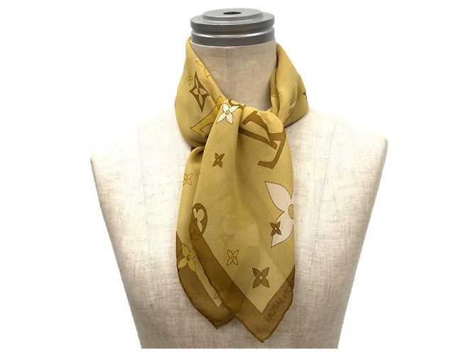 Sciarpa in chiffon di seta Monogram Louis Vuitton Giallo - vista 2