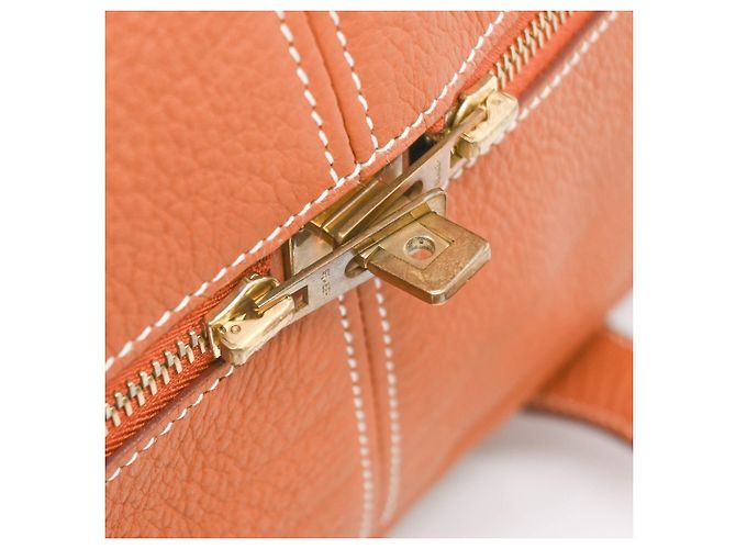 Hermès HERMES Victoria Boston/Borsa da Viaggio per Uomini e Donne, Pelle Taurillon Clémence, Marrone Dorato, #E - vista 9