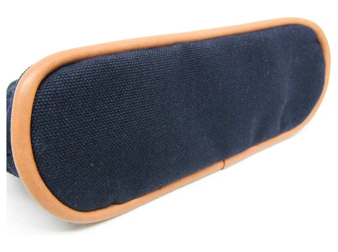 Pochette Mini Mini Donna in Cotone e Pelle Hermès Bolide Blu Navy - vista 6