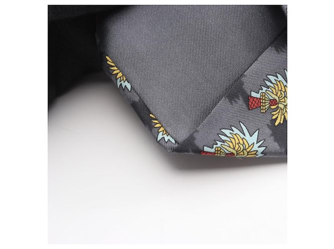 Cravatta in seta Hermès per donne, grigia, multicolore Marrone - vista 9