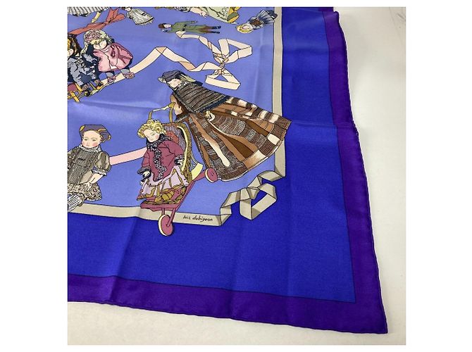 Hermès HERMES Carre Doll HELLO DOLLY Sciarpa Hello Dolly Sete Donna Viola Porpora - vista 10