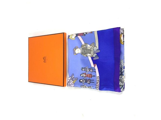 Hermès HERMES Carre Doll HELLO DOLLY Sciarpa Hello Dolly Sete Donna Viola Porpora - vista 12