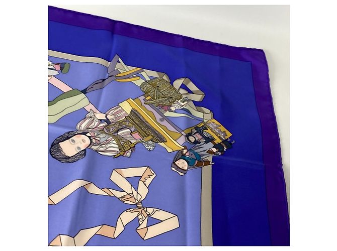 Hermès HERMES Carre Doll HELLO DOLLY Sciarpa Hello Dolly Sete Donna Viola Porpora - vista 6