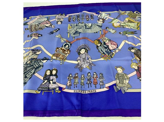Hermès HERMES Carre Doll HELLO DOLLY Sciarpa Hello Dolly Sete Donna Viola Porpora - vista 9