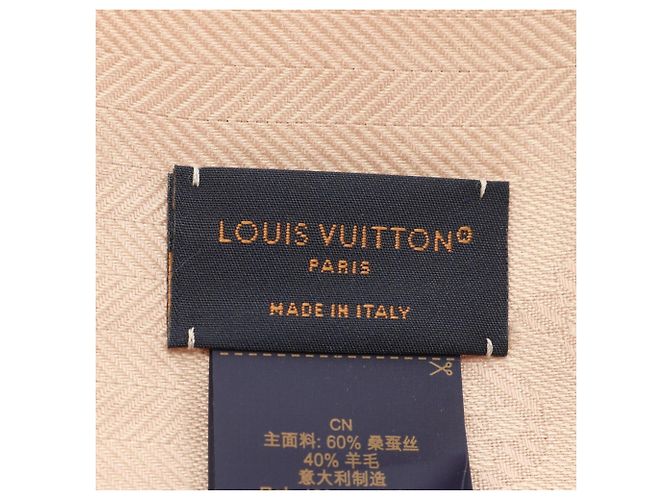 Sciarpa Evermore Louis Vuitton, in seta e lana, beige, donna - vista 2
