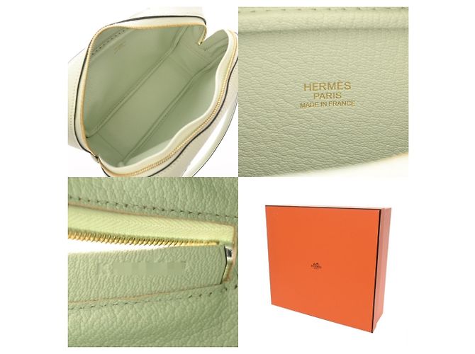 Hermès HERMES Plume Mini Vert Fizz K Stamp (circa) Borsa in capra per donne, Classe A, di proprietà, Ginzo Verde - vista 11
