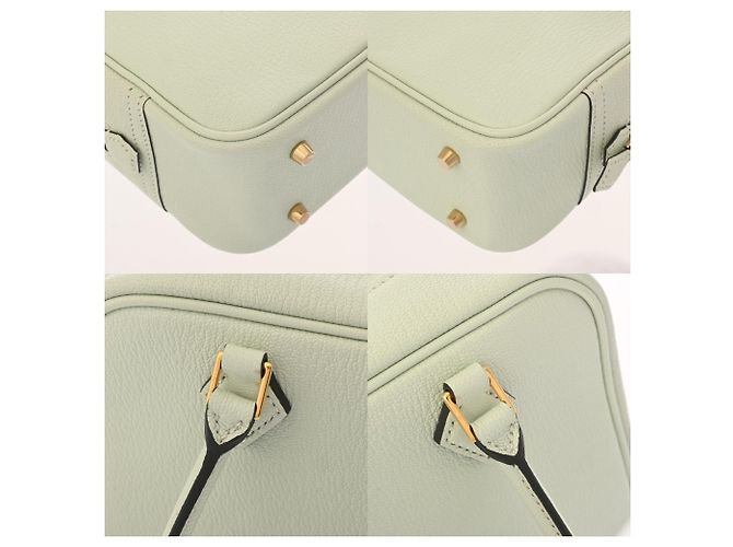 Hermès HERMES Plume Mini Vert Fizz K Stamp (circa) Borsa in capra per donne, Classe A, di proprietà, Ginzo Verde - vista 9