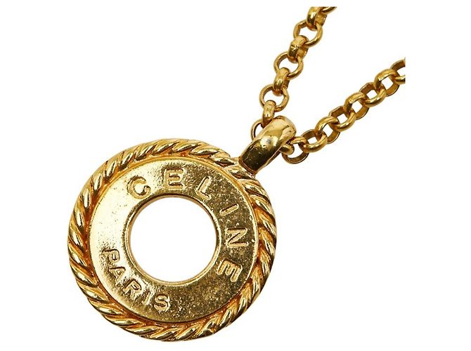 Céline Colar Logo Círculo Celine, Banho de Ouro, Feminino, CELINE - vista 2