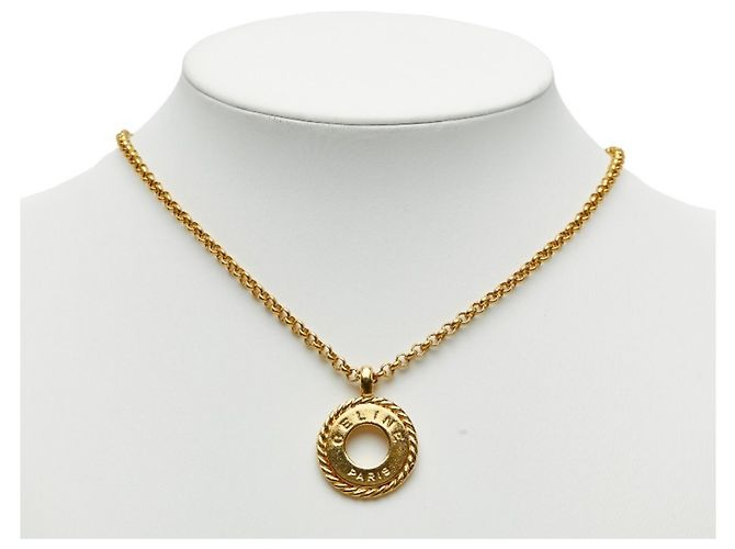 Céline Colar Logo Círculo Celine, Banho de Ouro, Feminino, CELINE - vista 6