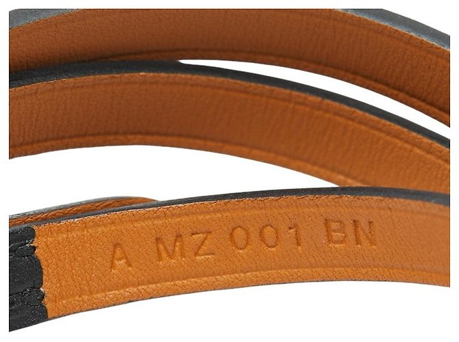 Hermes Hermès Api Long Bracelet in Black and Silver Leather Metal for Men - view 6
