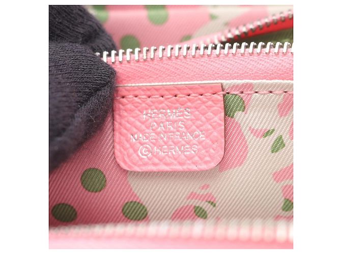 Billetera redonda compacta Azap Hermès, cuero Epsom, mujer, rosa - vista 4