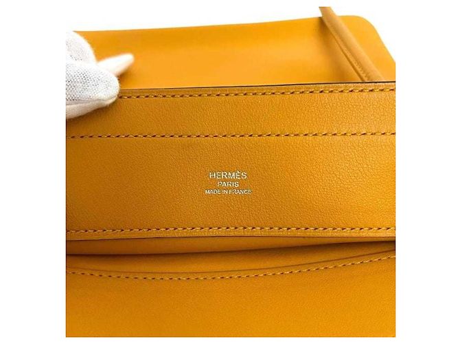 Hermès Aline Schultertasche, gelbes Swift-Leder, D-Stempel, Umhängetasche, weiches Leder, für Männer und Frauen - Ansicht 8
