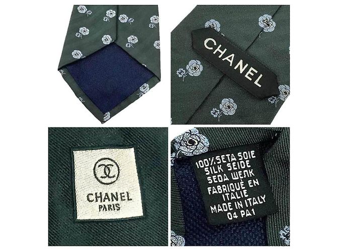 Cravatta in seta Camelia Coco Mark da uomo CHANEL in grigio Marrone - vista 3