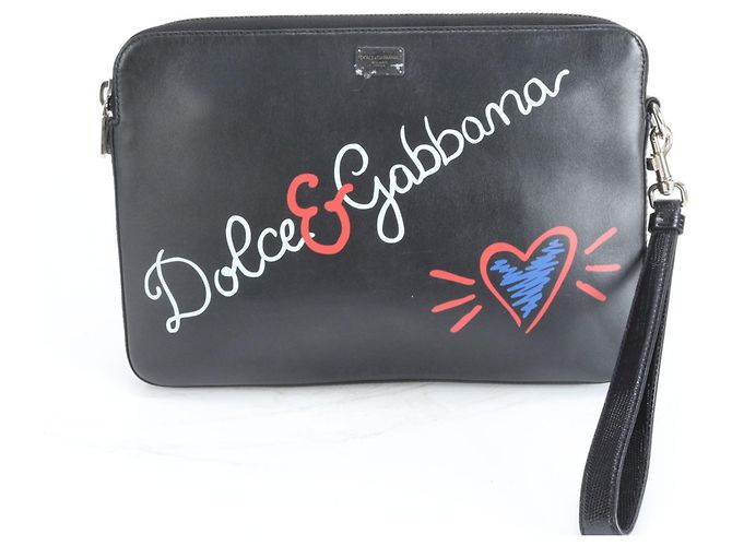 Dolce & Gabbana Millennials Leather Second Bag Clutch Black Men's - view 2