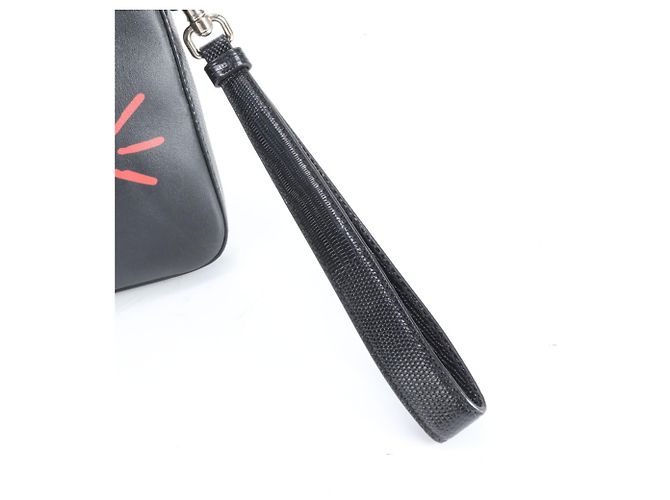 Dolce & Gabbana Millennials Leather Second Bag Clutch Black Men's - view 3