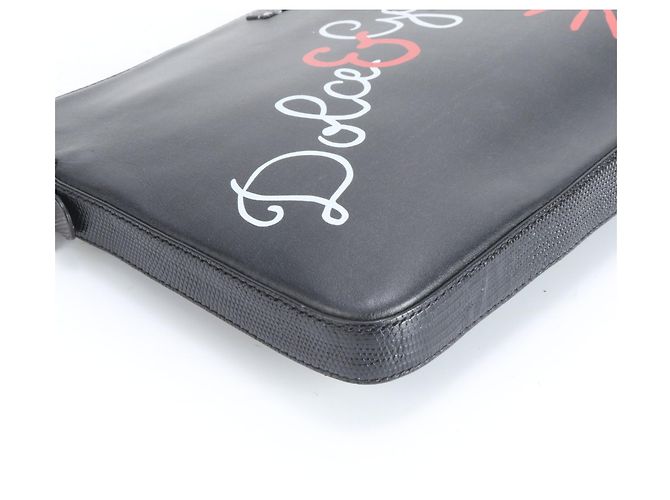 Dolce & Gabbana Millennials Leather Second Bag Clutch Black Men's - view 5