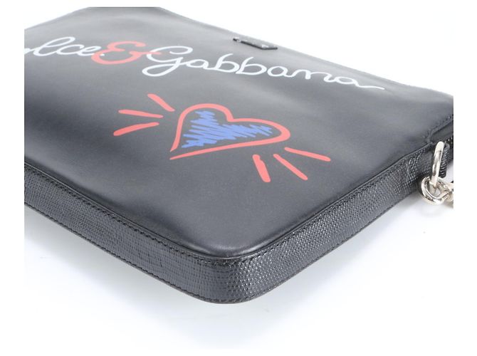 Dolce & Gabbana Millennials Leather Second Bag Clutch Black Men's - view 6