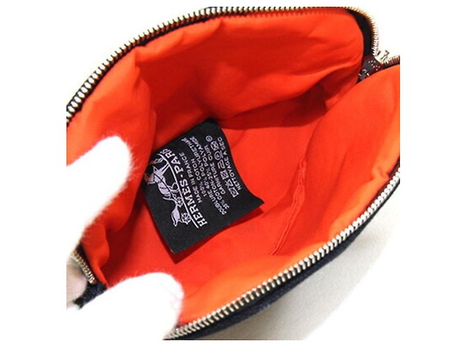 Pochette Mini Bolide Hermès in Tela di Cotone Nera Viaggio per Uomini e Donne Nero - vista 3