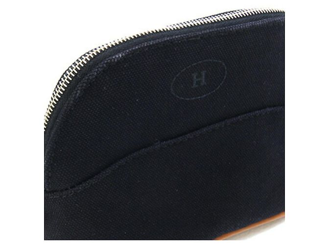 Pochette Mini Bolide Hermès in Tela di Cotone Nera Viaggio per Uomini e Donne Nero - vista 5