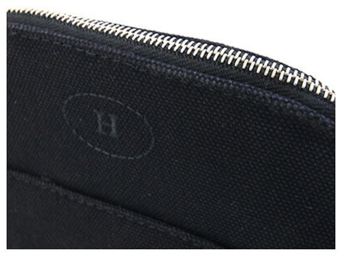 Pochette Mini Bolide Hermès in Tela di Cotone Nera Viaggio per Uomini e Donne Nero - vista 6