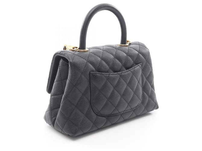 CHANEL Borsa Coco Handle Flap Matelassé in Caviar (Pelle di Vitello Grana) per Donne Nera Nero - vista 2