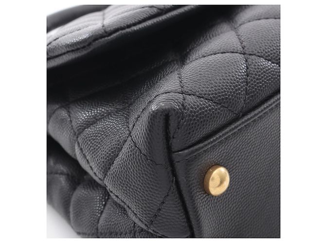 CHANEL Borsa Coco Handle Flap Matelassé in Caviar (Pelle di Vitello Grana) per Donne Nera Nero - vista 7