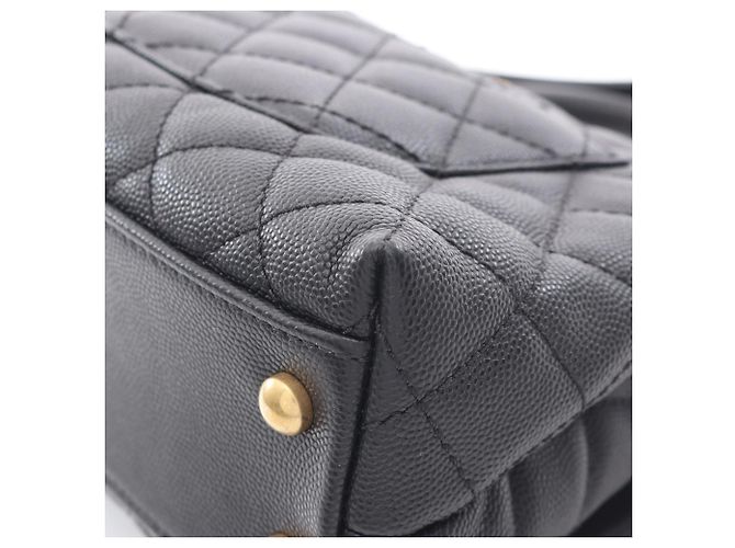 CHANEL Borsa Coco Handle Flap Matelassé in Caviar (Pelle di Vitello Grana) per Donne Nera Nero - vista 8