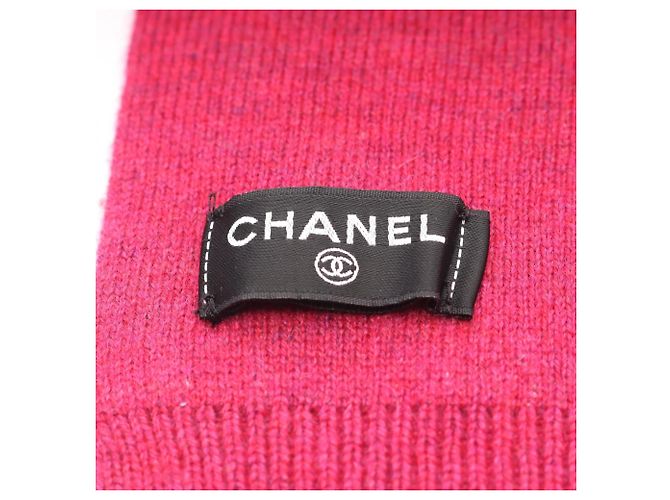 Sciarpa Chanel Coco Mark, Cashmere ed Elastan, Donna, Nero, Bianco, Rosa - vista 2