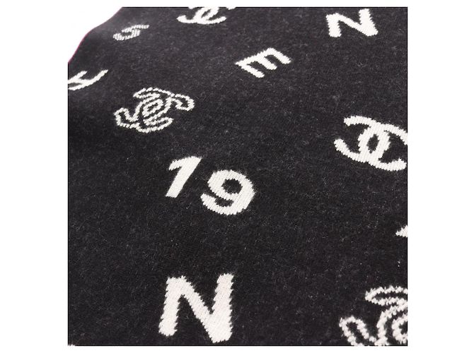 Sciarpa Chanel Coco Mark, Cashmere ed Elastan, Donna, Nero, Bianco, Rosa - vista 4