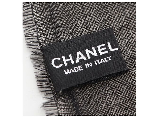 Sciarpa/Scialle Coco Mark CHANEL, Seta/Cachemire, Donna, Nero/Avorio - vista 2