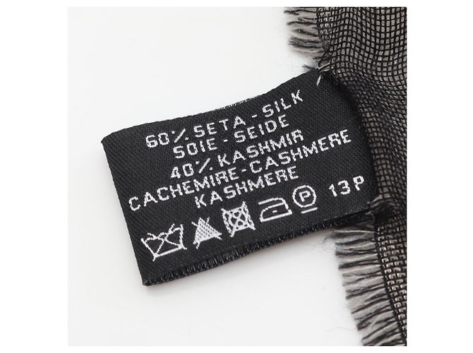 Sciarpa/Scialle Coco Mark CHANEL, Seta/Cachemire, Donna, Nero/Avorio - vista 3