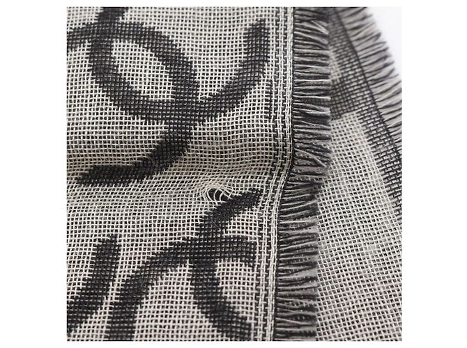 Sciarpa/Scialle Coco Mark CHANEL, Seta/Cachemire, Donna, Nero/Avorio - vista 6