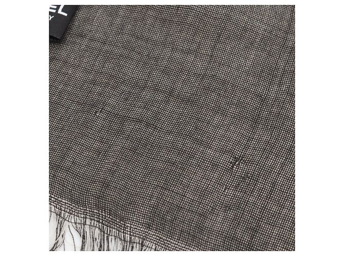 Sciarpa/Scialle Coco Mark CHANEL, Seta/Cachemire, Donna, Nero/Avorio - vista 8