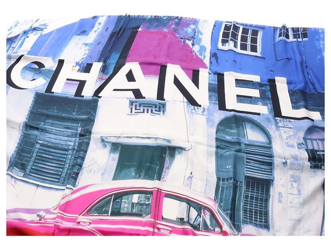 Sciarpa in seta CHANEL per donne in rosa multicolore - vista 5