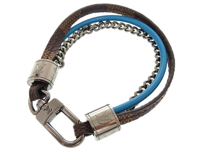 Louis Vuitton Armband LV Treble Damier Leder Braun Blau VUITTON Herren - Ansicht 2