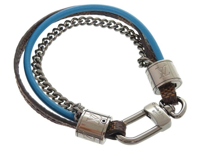 Louis Vuitton Armband LV Treble Damier Leder Braun Blau VUITTON Herren - Ansicht 3
