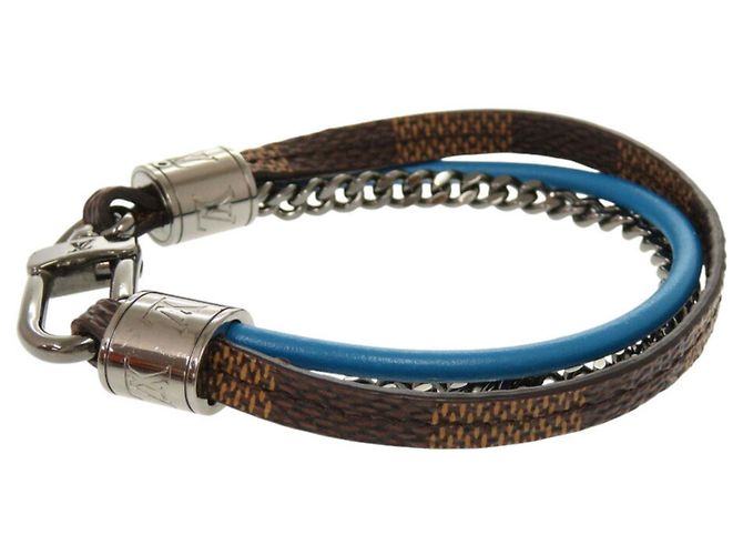 Louis Vuitton Armband LV Treble Damier Leder Braun Blau VUITTON Herren - Ansicht 4