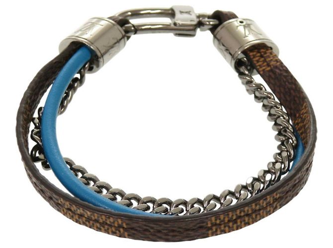 Louis Vuitton Armband LV Treble Damier Leder Braun Blau VUITTON Herren - Ansicht 6