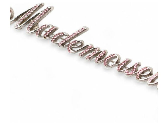 Spilla Pin Mademoiselle Rhinestone Coco Argento Rosa CHANEL - vista 2