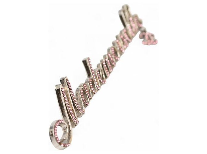 Spilla Pin Mademoiselle Rhinestone Coco Argento Rosa CHANEL - vista 4