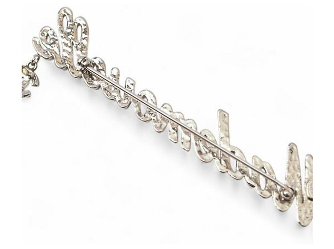 Spilla Pin Mademoiselle Rhinestone Coco Argento Rosa CHANEL - vista 6