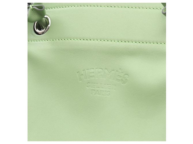 Borsa Aline Mini Hermès in pelle Swift per donna, verde - vista 8