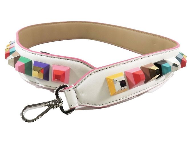 FENDI Rockstud Strap You Leather Bag Shoulder Strap, Multicolor, Women's - view 3
