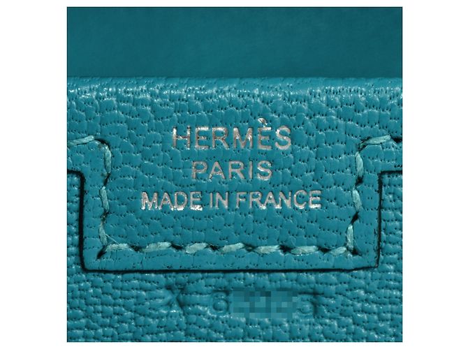 Clutch Hermès Jige Elan in capra A Stamp blu - vista 7