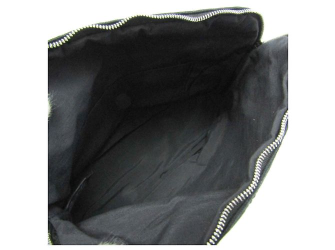 Hermès Pochette Bolide MM Donna in Cotone e Pelle Nera Nero - vista 3
