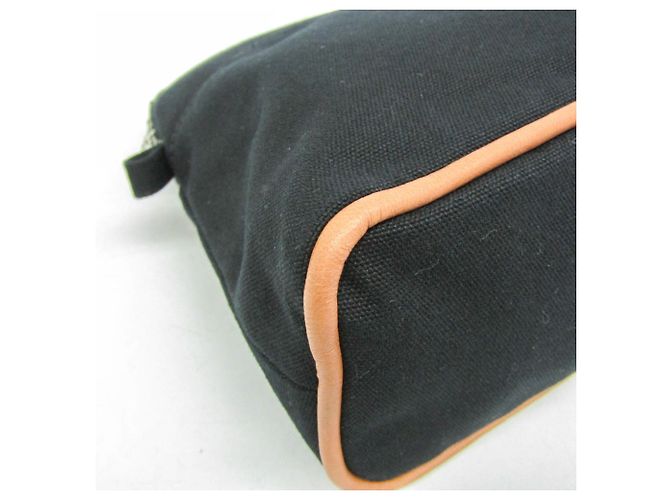 Hermès Pochette Bolide MM Donna in Cotone e Pelle Nera Nero - vista 4
